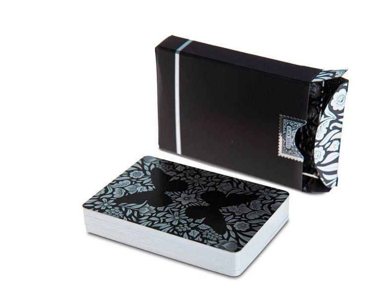 Butterfly Playing Cards Black & Silver Unmarked – Rare Playing Cards
