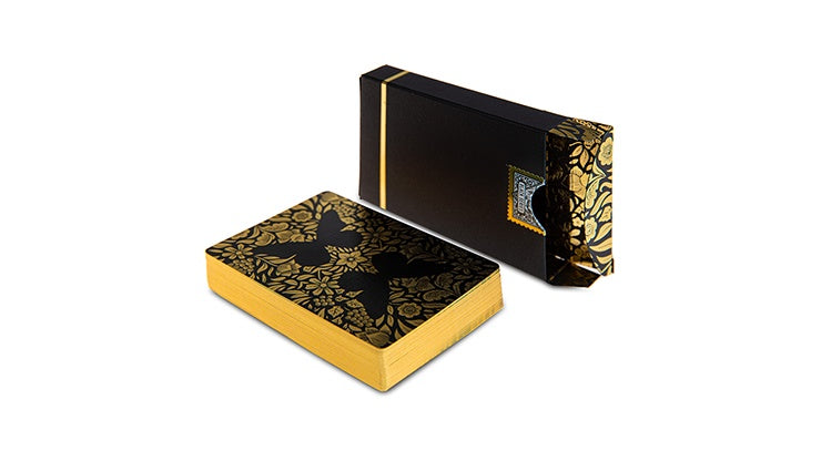 Butterfly Playing Cards Marked by Ondrej Psenicka - Black and Gold Playing Cards by RarePlayingCards.com