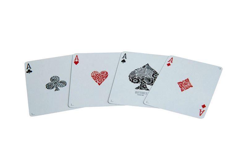 Butterfly Playing Cards Black & Silver Unmarked – Rare Playing Cards