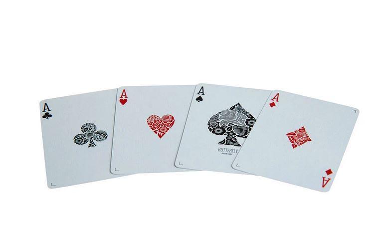 Butterfly Playing Cards Black & Silver Unmarked Playing Cards by Butterfly Playing Cards