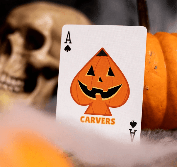 Carvers - V2 Pumpkin Playing Cards Playing Cards by Organic Playing Cards