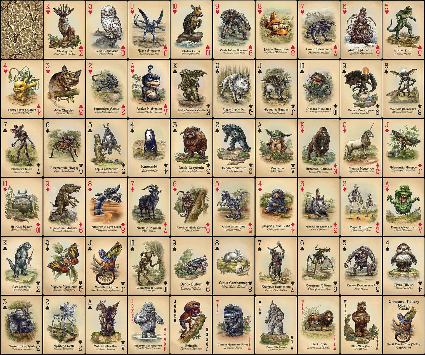 Unnatural History Playing Cards Playing Cards by ChetArt