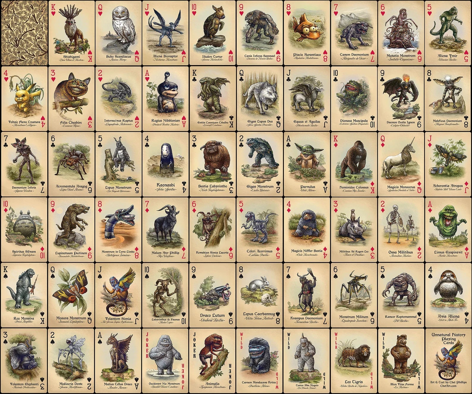 Unnatural History Playing Cards Playing Cards by ChetArt