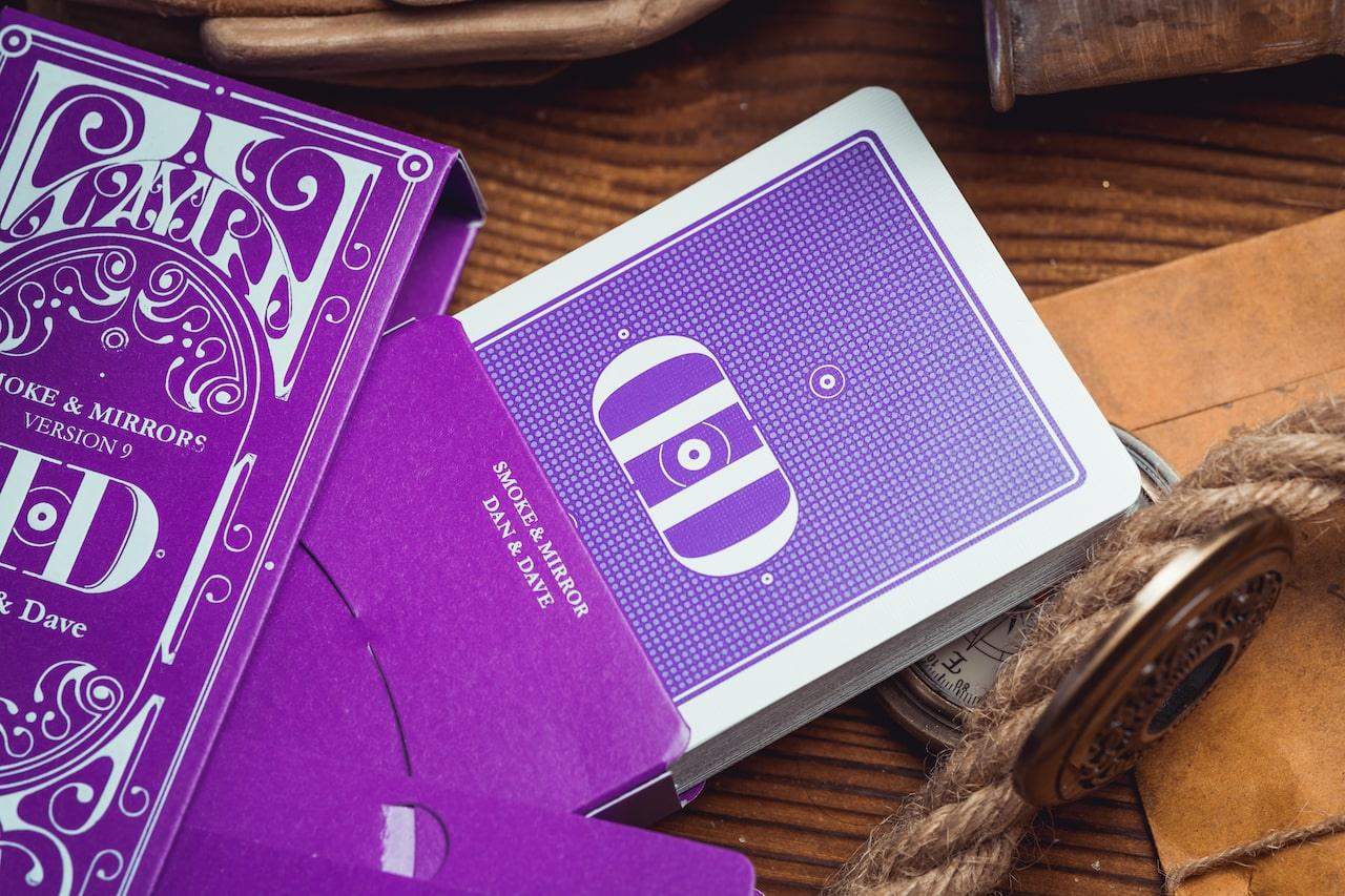 Purple V9 Smoke & Mirrors Playing Cards by Card Mafia – Rare