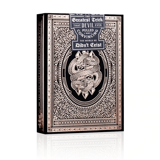 Devil's in the Details - Rose Gold in Leather Pouch Playing Cards by Riffle Shuffle Playing Card Company