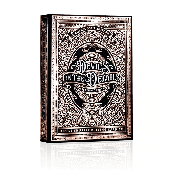 Devil's in the Details - Rose Gold in Leather Pouch Playing Cards by Riffle Shuffle Playing Card Company