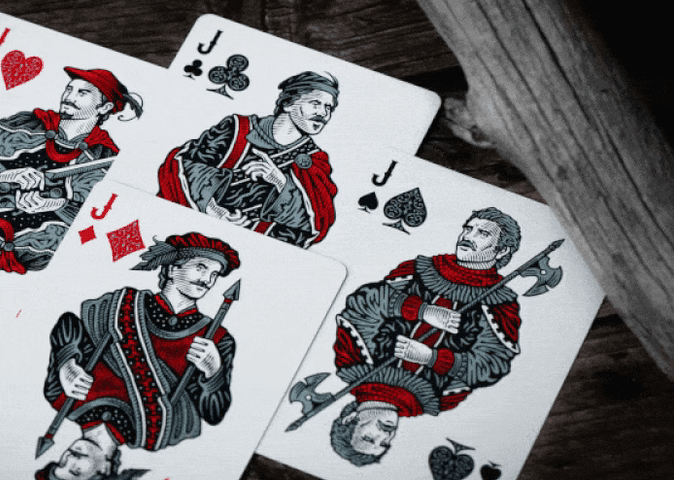 Devil's in the Details - Rose Gold in Leather Pouch Playing Cards by Riffle Shuffle Playing Card Company