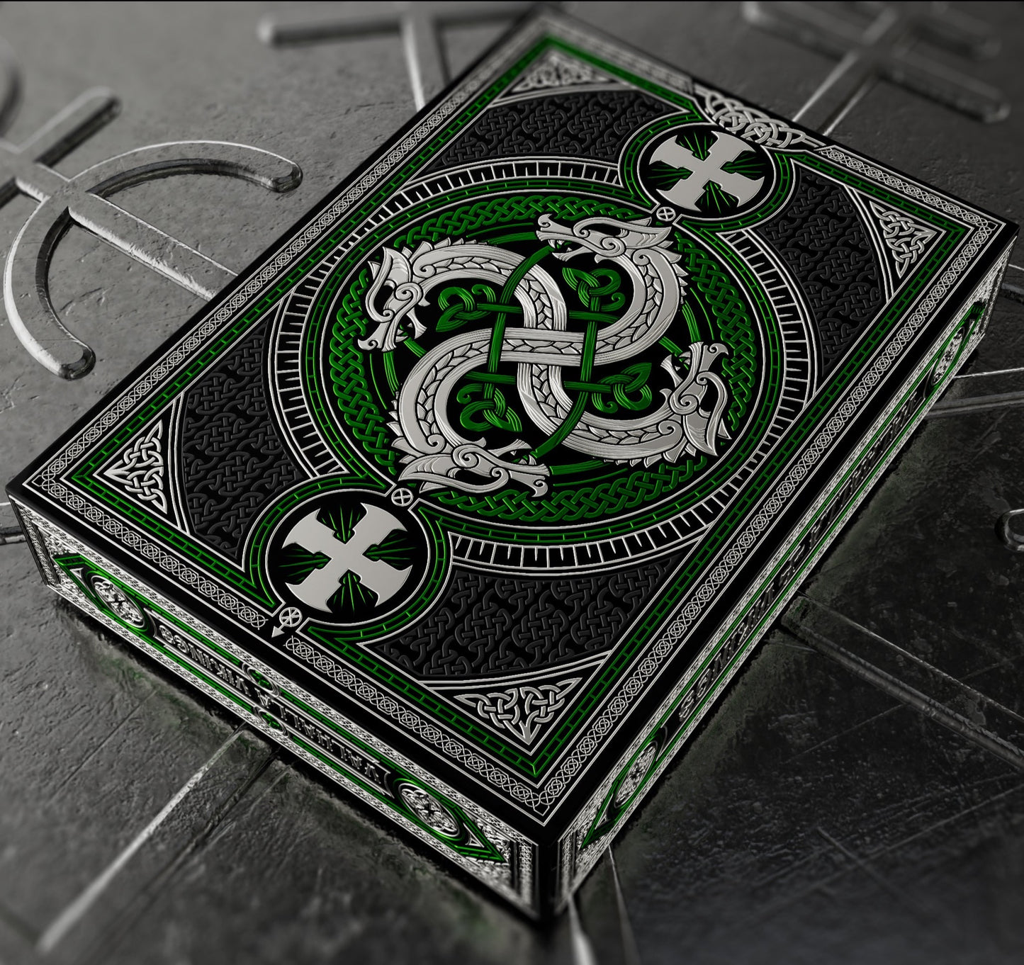 Valhalla Viking Playing Cards - Gilded Emerald Playing Cards by Gamblers Warehouse