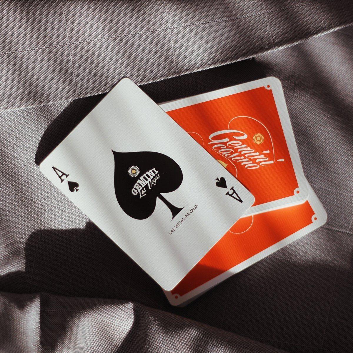 Gemini Casino 1975 Orange Playing Cards by Gemini