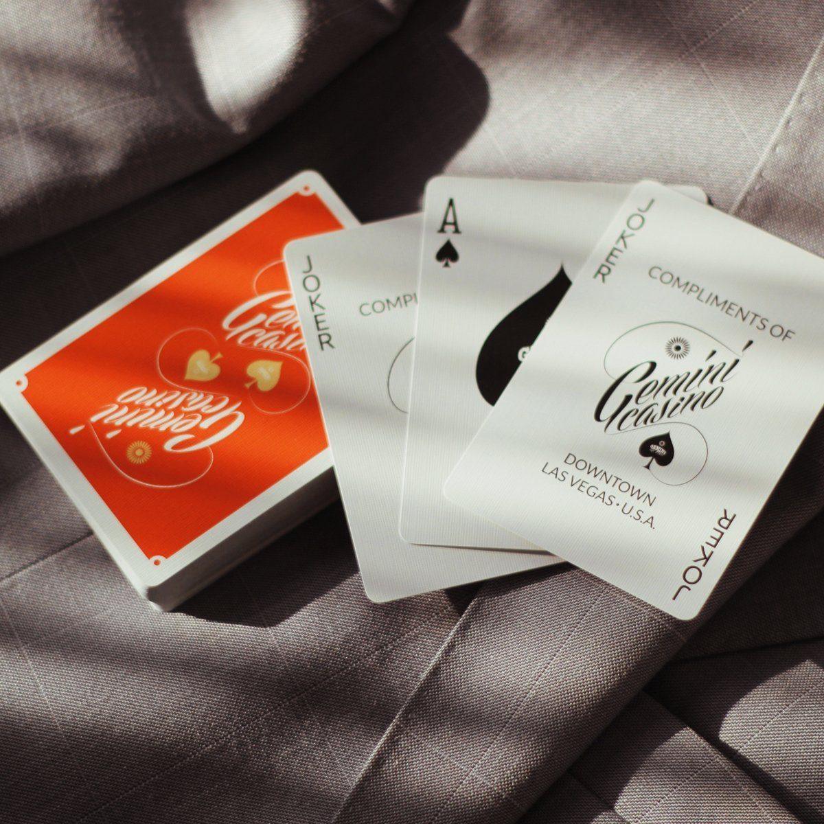 Gemini Casino 1975 Orange Playing Cards by Gemini