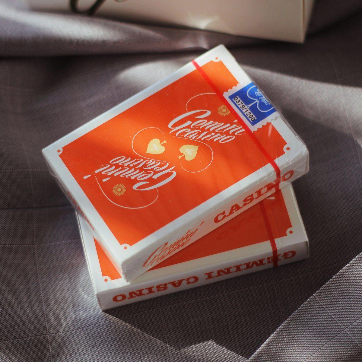 Gemini Casino 1975 Orange Playing Cards by Gemini