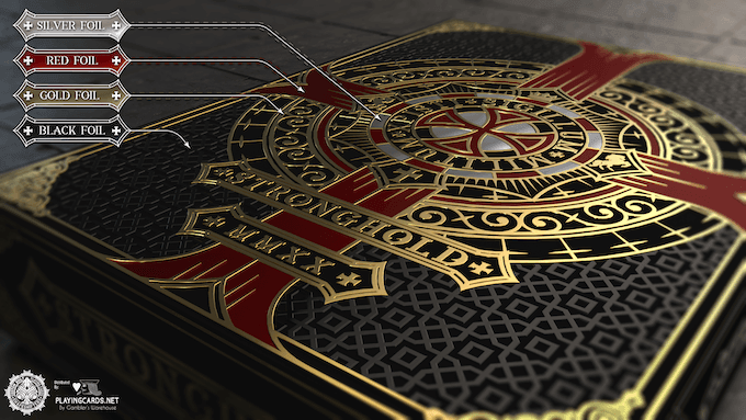 Gilded - Stronghold Crimson Gold Edition Playing Cards Playing Cards by Gamblers Warehouse