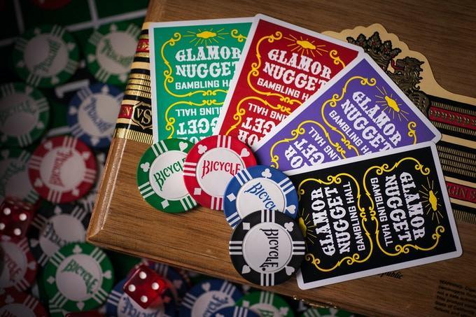 Glamor Nugget (Dark Red) Playing Cards by RarePlayingCards.com