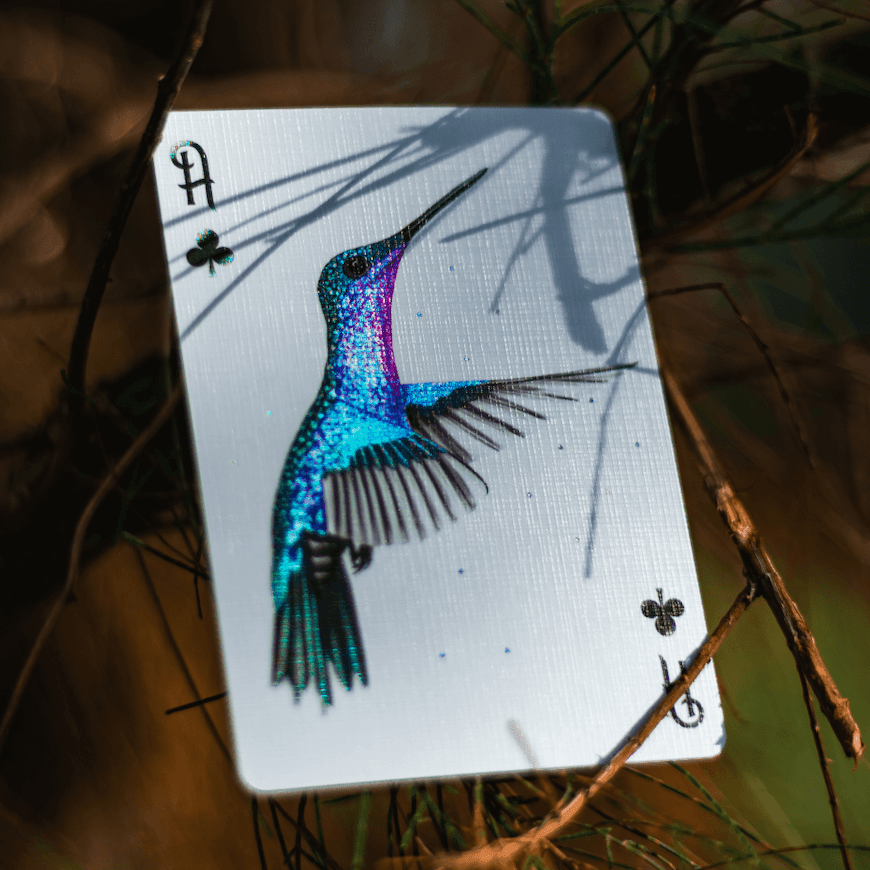 Marvelous Hummingbird Feathers Playing Cards Purple Playing Cards by Marvelous Decks Playing Cards