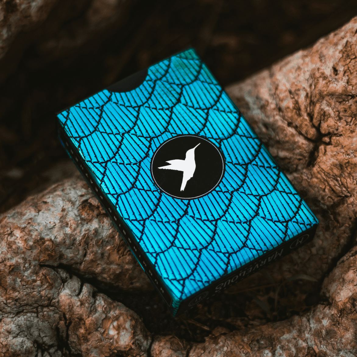 Marvelous Hummingbird Feathers Playing Cards Blue Playing Cards by Marvelous Decks Playing Cards