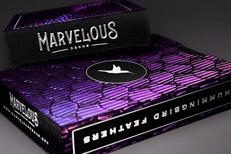 Marvelous Hummingbird Feathers Playing Cards Purple Playing Cards by Marvelous Decks Playing Cards