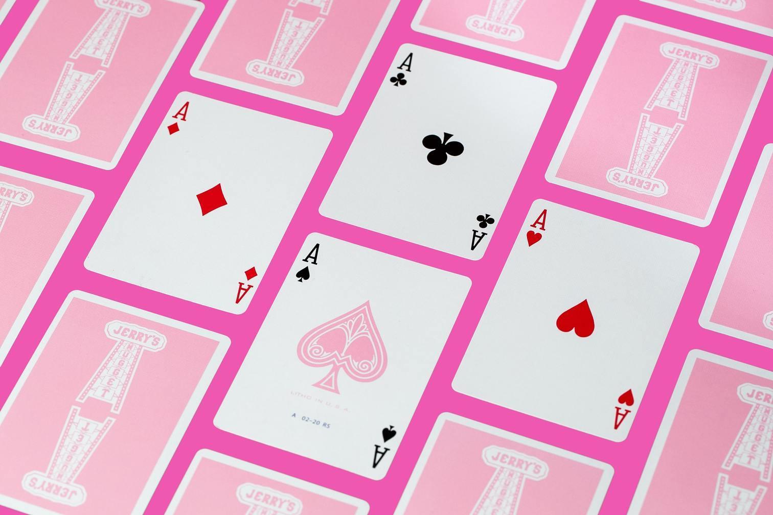 Jerry's Nugget Rose Playing Cards by Riffle Shuffle Playing Card Company