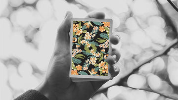 Black Flora Playing Cards Playing Cards by RarePlayingCards.com