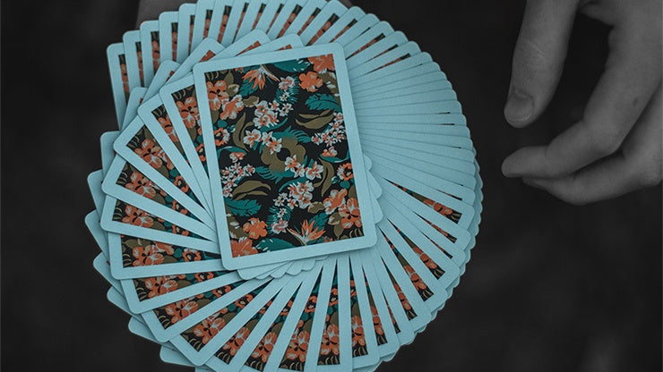 Black Flora Playing Cards Playing Cards by RarePlayingCards.com