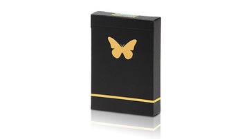 Butterfly Playing Cards Marked by Ondrej Psenicka - Black and Gold Playing Cards by RarePlayingCards.com