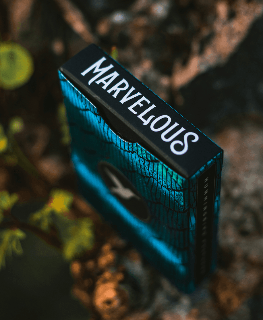 Marvelous Hummingbird Feathers Playing Cards Blue Playing Cards by Marvelous Decks Playing Cards