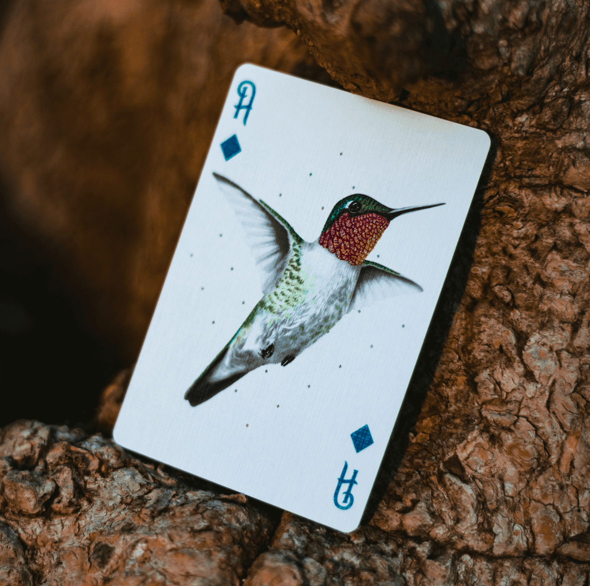 Marvelous Hummingbird Feathers Playing Cards Blue Playing Cards by Marvelous Decks Playing Cards