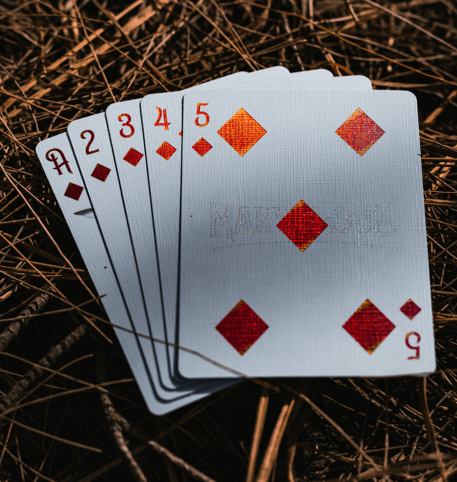 Red Marvelous Hummingbird Feathers Playing Cards Playing Cards by Marvelous Decks Playing Cards