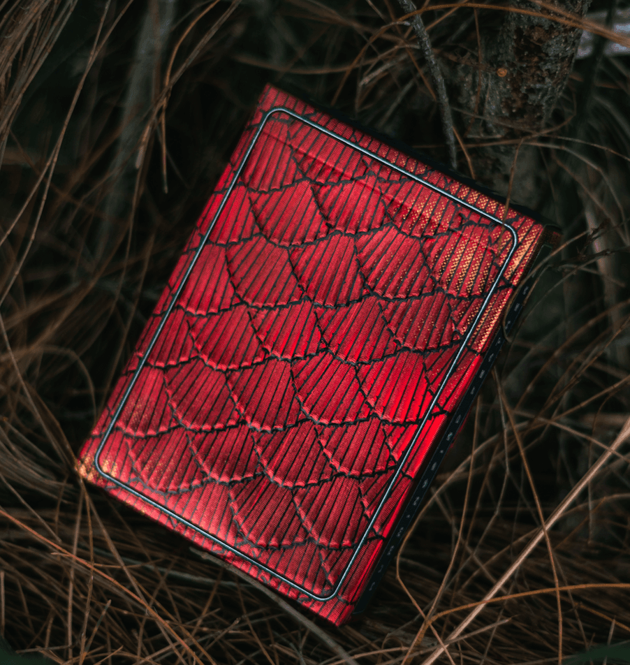 Red Marvelous Hummingbird Feathers Playing Cards Playing Cards by Marvelous Decks Playing Cards