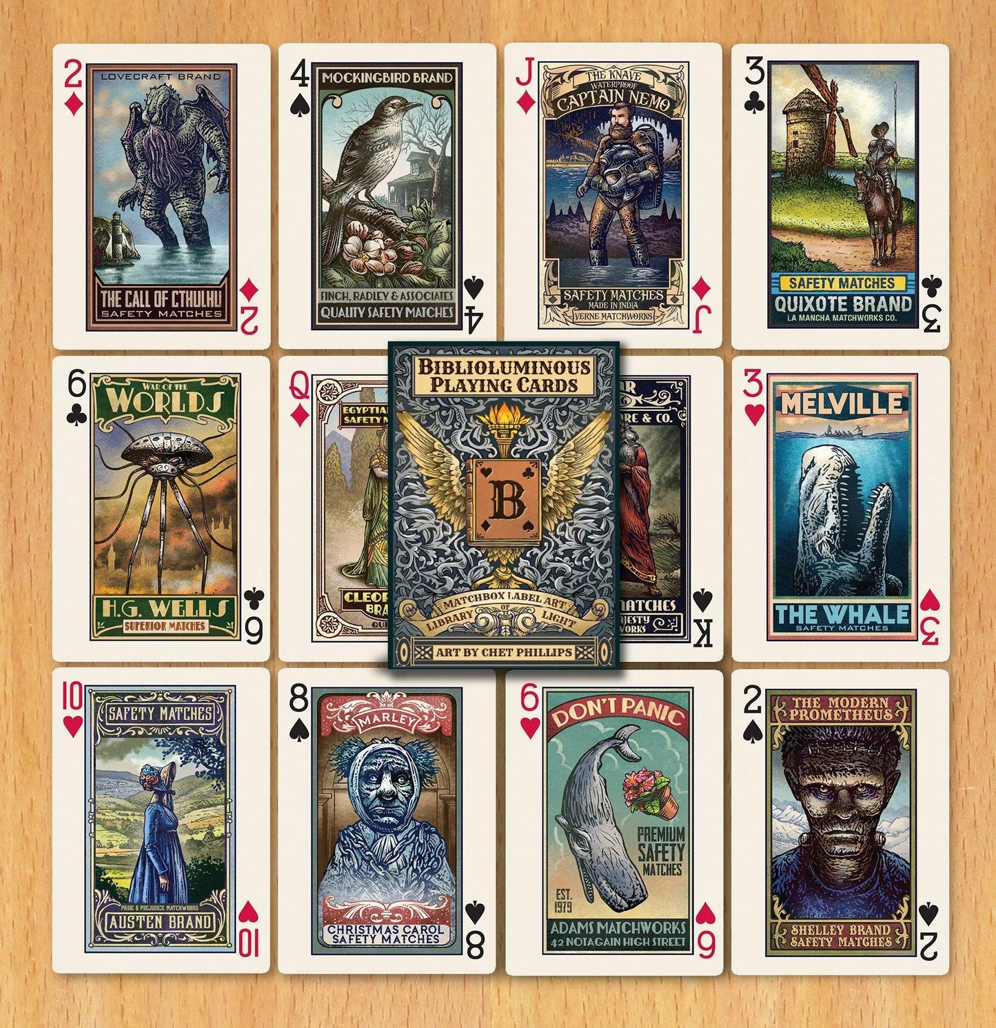 Biblioluminous Playing Card Deck Playing Cards by ChetArt