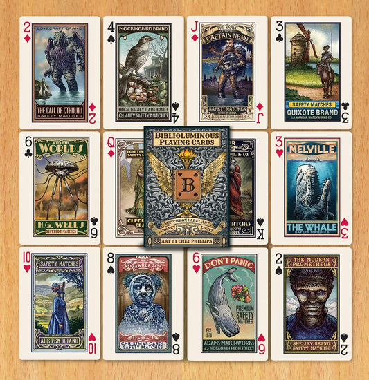 Biblioluminous Playing Card Deck Playing Cards by ChetArt