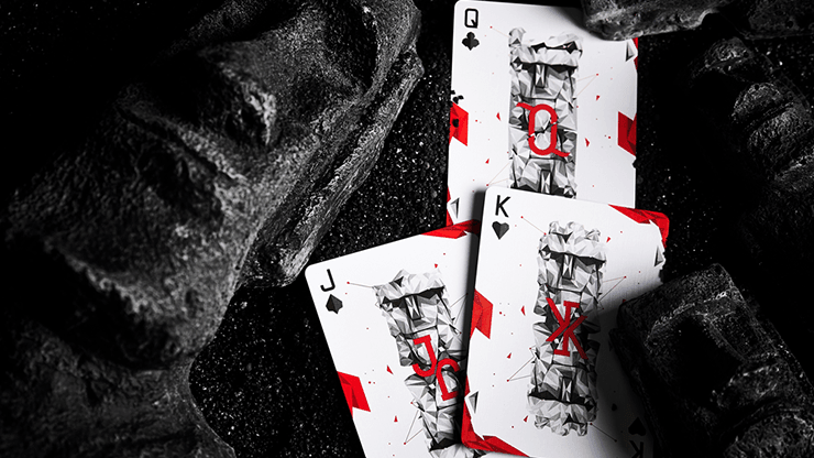Moai Playing Cards - Red Edition Playing Cards by Bocopo Playing Card Co.