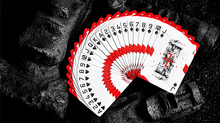 Moai Playing Cards - Red Edition Playing Cards by Bocopo Playing Card Co.