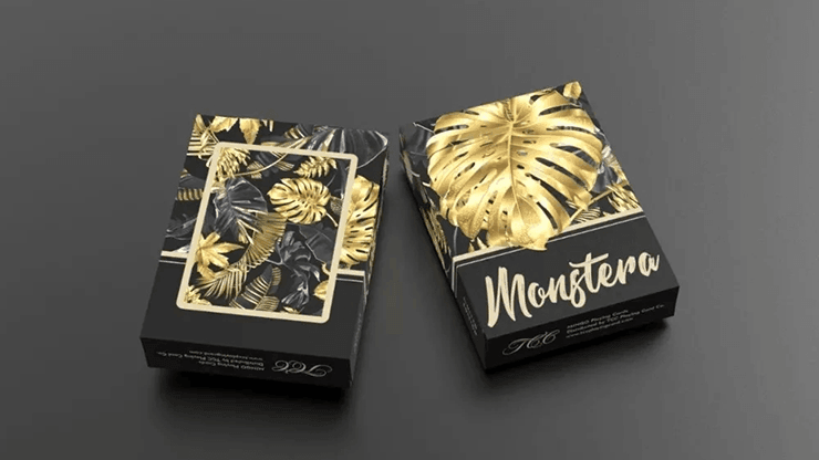 Monstera Playing Cards - Black Limited Edition Playing Cards by TCC Playing Card Co.