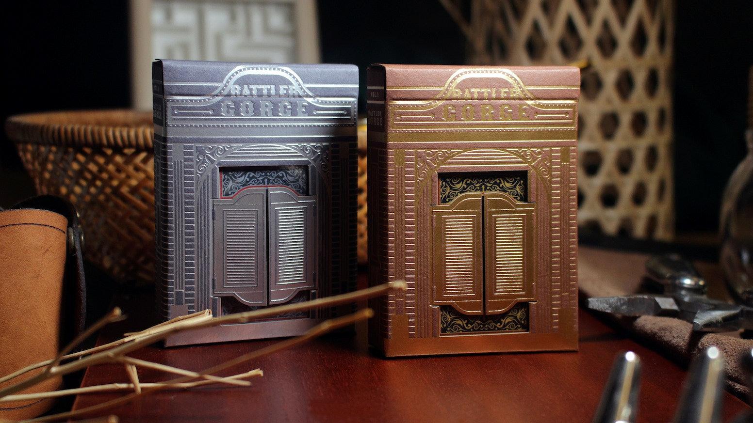 Rattler Gorge Noir Playing Cards - Gilded Playing Cards by The Card Guy