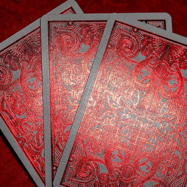 Red Metallic Gatorbacks Playing Cards by David Blaine