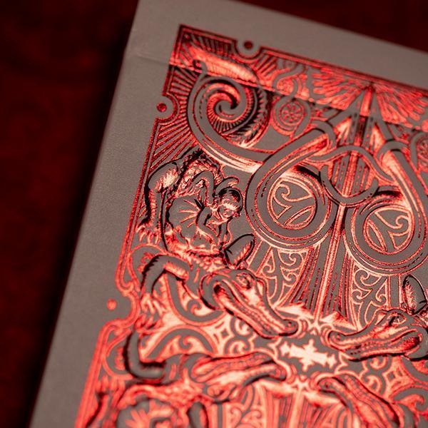Red Metallic Gatorbacks Playing Cards by David Blaine