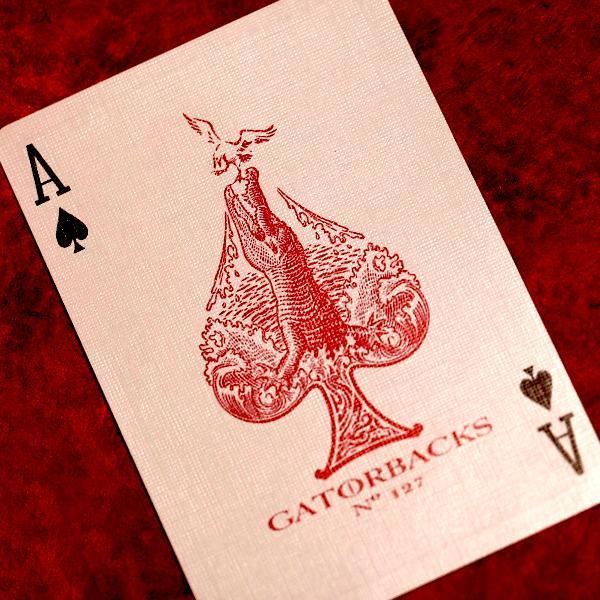 Red Metallic Gatorbacks Playing Cards by David Blaine