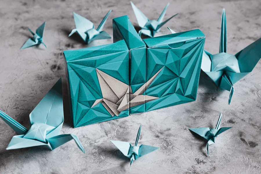 1000 Cranes Playing Cards - V2 Playing Cards by Riffle Shuffle Playing Card Company