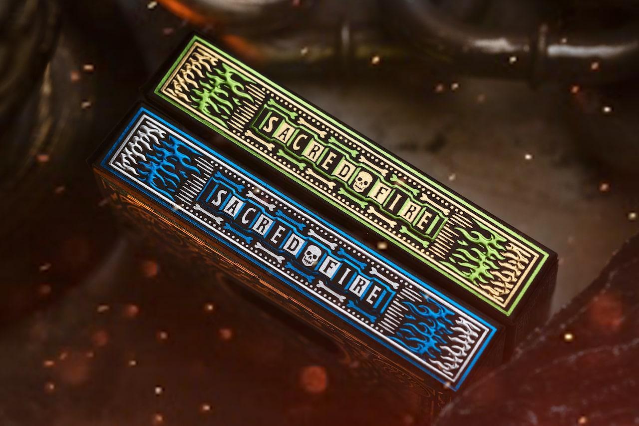 Sacred Fire Playing Cards - Emerald Flare Edition Playing Cards by Riffle Shuffle Playing Card Company