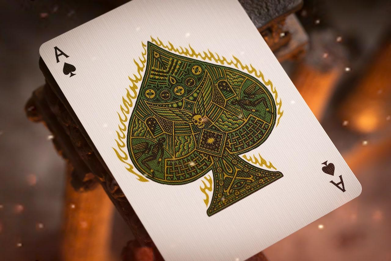 Sacred Fire Playing Cards - Emerald Flare Edition Playing Cards by Riffle Shuffle Playing Card Company