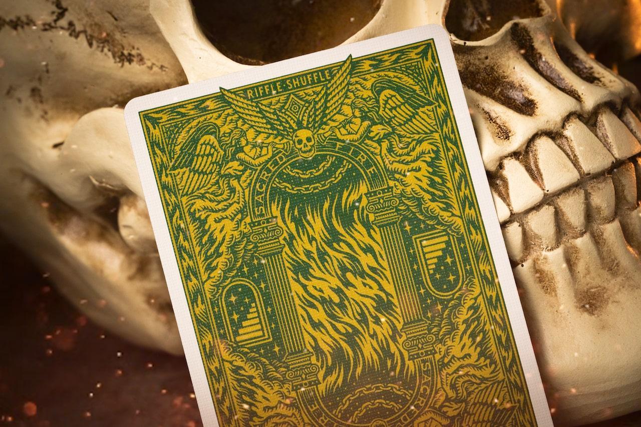 Sacred Fire Playing Cards - Emerald Flare Edition Playing Cards by Riffle Shuffle Playing Card Company
