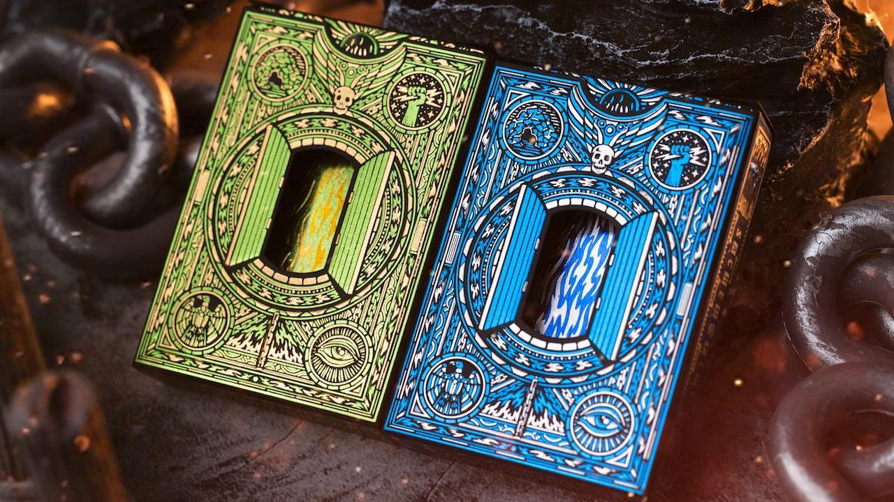 Sacred Fire Playing Cards - Emerald Flare Edition Playing Cards by Riffle Shuffle Playing Card Company