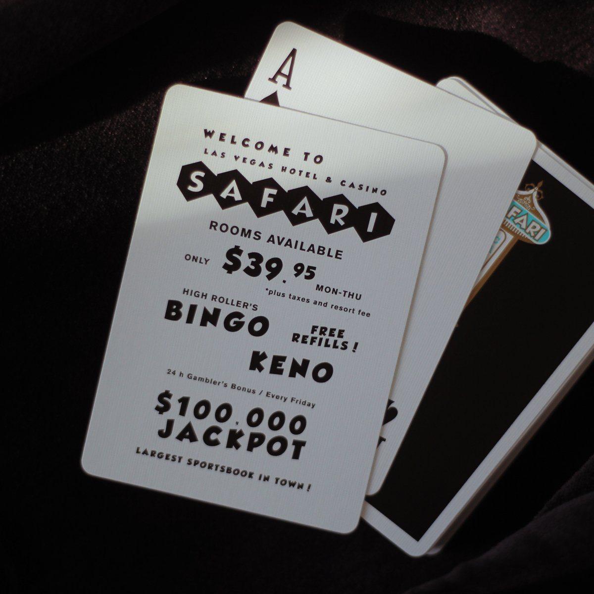 Safari Casino Black Playing Cards by Gemini