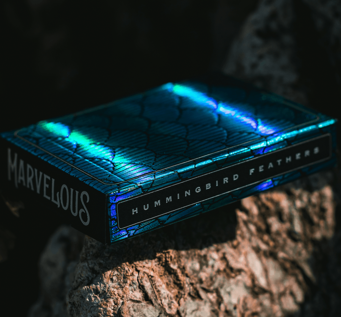 Marvelous Hummingbird Feathers Playing Cards Blue Playing Cards by Marvelous Decks Playing Cards