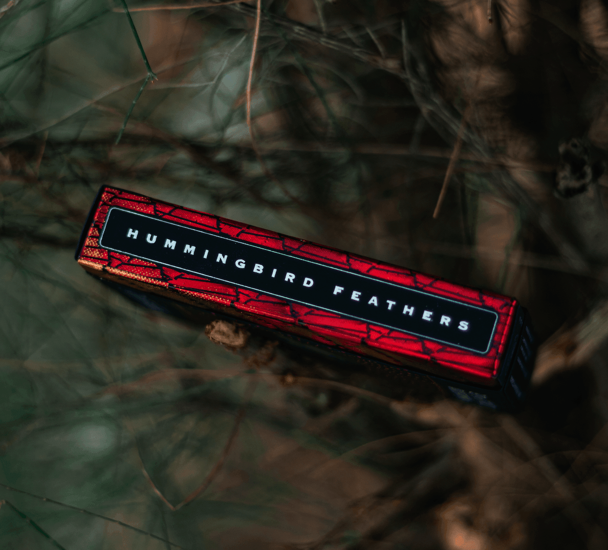 Red Marvelous Hummingbird Feathers Playing Cards Playing Cards by Marvelous Decks Playing Cards