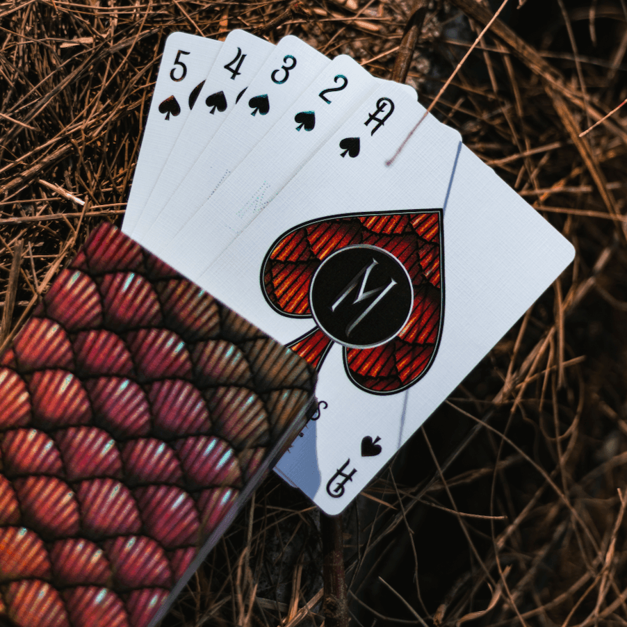 Red Marvelous Hummingbird Feathers Playing Cards Playing Cards by Marvelous Decks Playing Cards