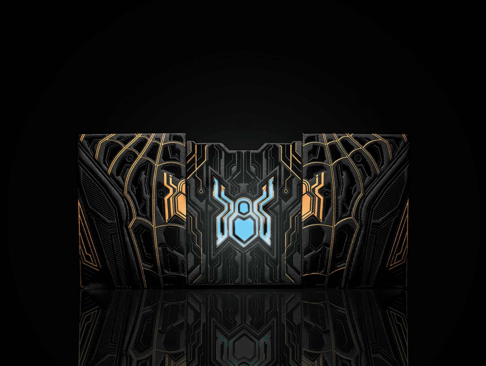 Spider Man Playing Cards - PVC Black & Gold Playing Cards by Card Mafia