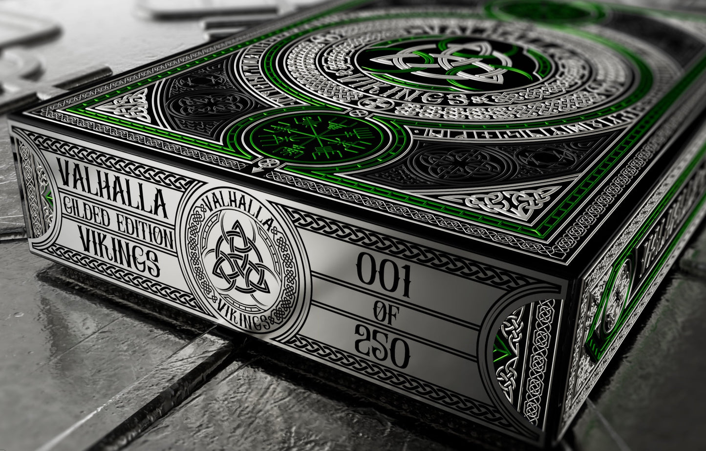 Valhalla Viking Playing Cards - Gilded Emerald Playing Cards by Gamblers Warehouse