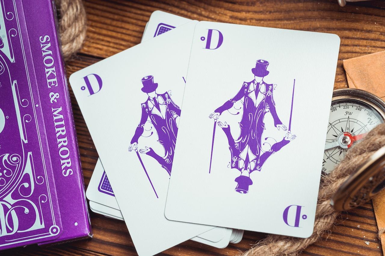 Purple V9 Smoke & Mirrors Playing Cards by Card Mafia – Rare