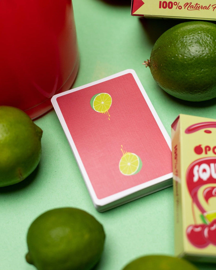 Squeezers V4 Playing Cards - Cherry Limeade Playing Cards by Organic Playing Cards